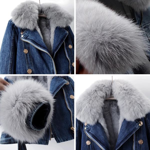Vicki | Luxe Fox Fur Denim Coat