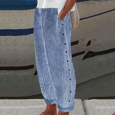 Inaya™ Seabreeze Stripe Button Trousers