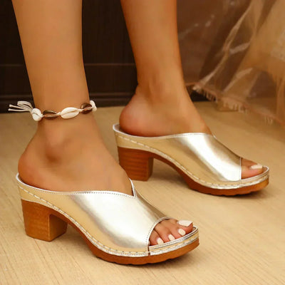 Navy™ | Orthopedic Thick Heel Sandals